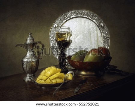 Still life with mangoes