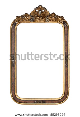 Antique gold frame with a decorative pattern.