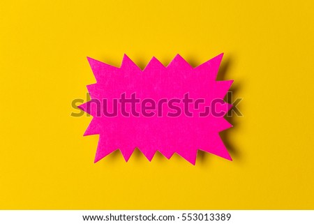 Blank promotional signs on a bright yellow background. 