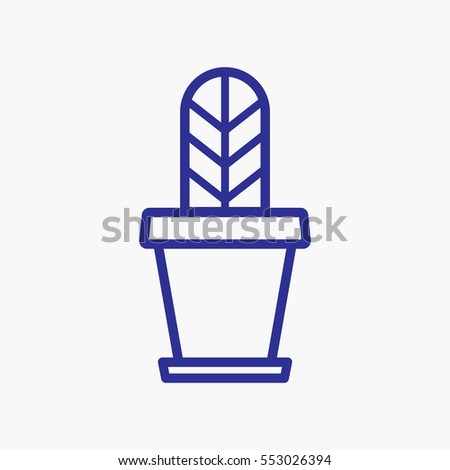 Plant Cactus Icon Outline Style Design. Flat isolated Symbol