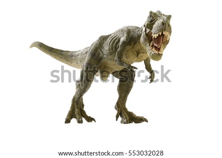 shooting dinosaur on white background Royalty-Free Stock Photo #553032028