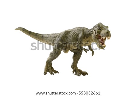 shooting dinosaur on white background Royalty-Free Stock Photo #553032661