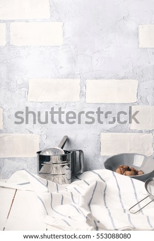 kitchen light background brickwork white lifestyle