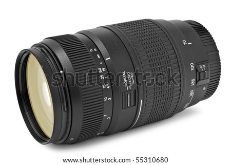 isolated lens on a white background