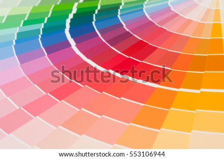 Color card, guide of paint samples, colored catalog