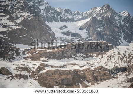 snow rock mountain