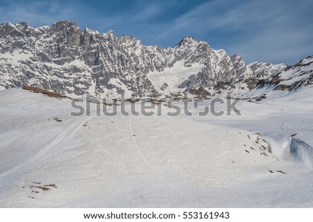 snow rock mountain