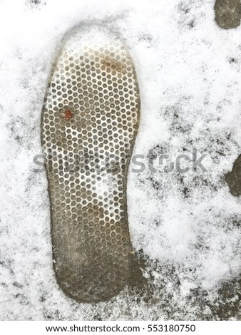 foot print in the snow