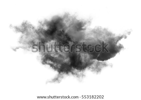 Cloud Isolated on white background, Textured Smoke, Abstract black Royalty-Free Stock Photo #553182202