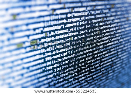 Hacker breaching net security. Modern tech. Source code close-up. Notebook closeup photo. PC software creation business. Binary digits code editing. Computer science lesson. SEO optimization. 
