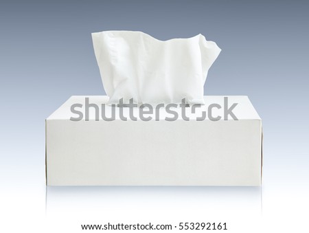 Tissue box mock up white tissue, Box blank label and no text for packaging Royalty-Free Stock Photo #553292161