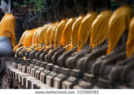 View of buddha statue in Thailand selective focus