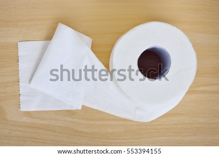 White Tissue paper on a wooden table