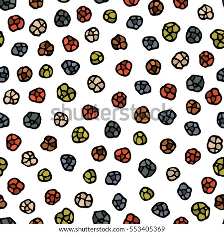 Vector seamless pattern with hand drawn pepper seeds. Beautiful food design elements, perfect for any business related to the food industry.
