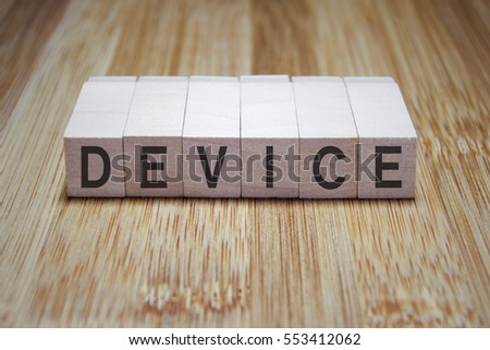 Device Word In Wooden Cube Stamp