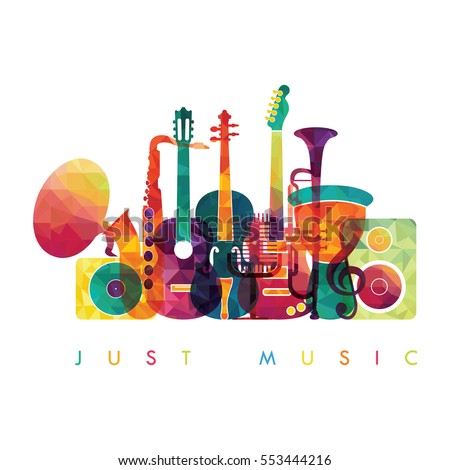 Colorful music background. Vector illustration Royalty-Free Stock Photo #553444216