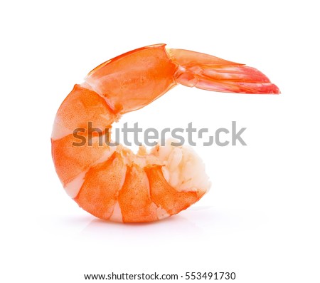 shrimps on a white background Royalty-Free Stock Photo #553491730