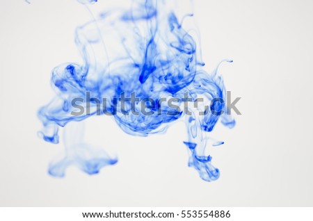 Background blue ink has a dissolved in water