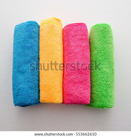 Colored microfibre cloth Royalty-Free Stock Photo #553662610
