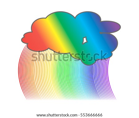 icon of colorful cloud rainbow and rain