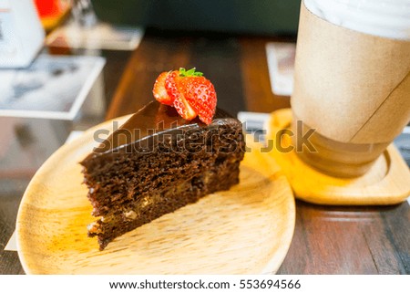 blur background cake strawberry on top