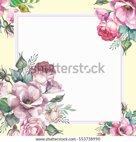 watercolor frame with flowers