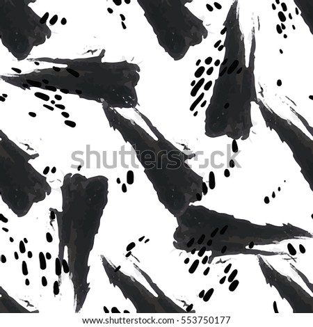Vector seamless pattern. Abstract background with diagonal brush strokes. Painted hand made texture.
