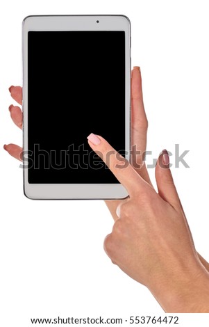 Hand Holding a Tablet
