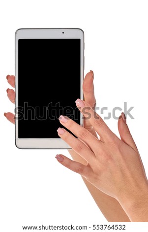 Hand Holding a Tablet
