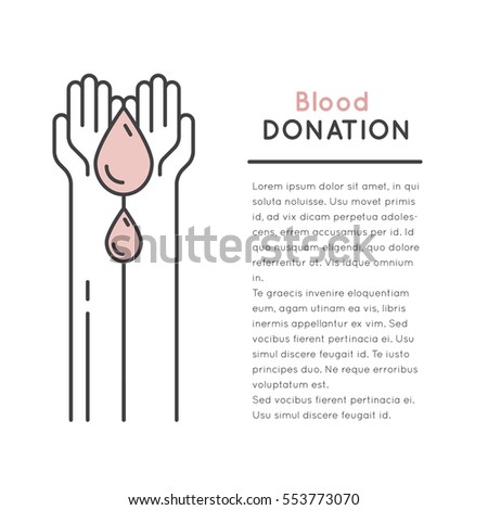Vector Icon Style Illustration Card or Poster Template with Charity and Fundraising Objects. Volunteer Poster. Fundraising Event Broshure Template.