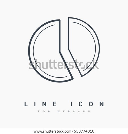 Diagram isolated minimal single flat linear icon for application and web. Pie chart line vector icon for websites and mobile minimalistic flat design.
