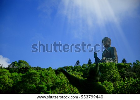  Big Buddha statue High mountain  , Hong Kong Chaina
