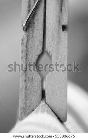 Macro Clothes Pin Laundry Black and White