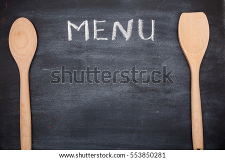 menu title written with chalk on blackboard