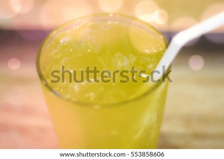 Blurred  background abstract and can be illustration to article of Iced Green tea