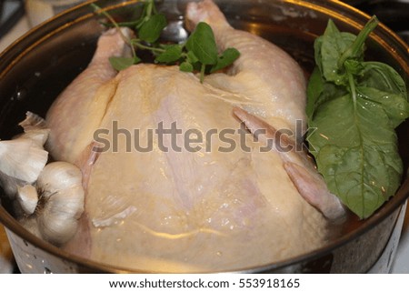 Making Chicken Soup and Stock with Fresh Herbs