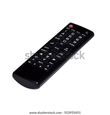 TV remote with button isolated