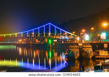 pier bridge night spring