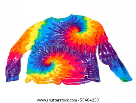 Tie dye shirt on a white background
