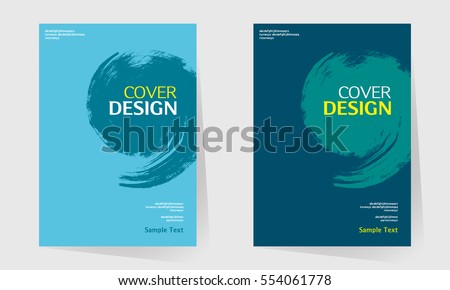 book cover design vector template in A4 size. Annual report. Abstract Brochure design. Simple pattern. Flyer promotion. Presentation cover. Vector illustration. splash paint like a comma.  Royalty-Free Stock Photo #554061778