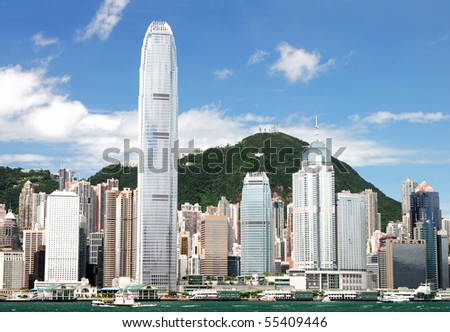 Hong Kong island, photo taken from Victoria Harbor