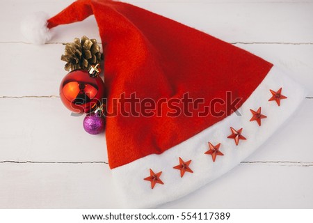Christmas photo, hat Santa Claus, toys, cones 