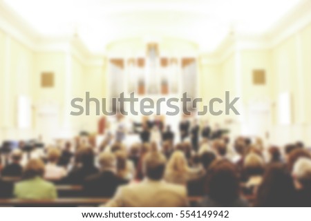 Church Service Blurred Royalty-Free Stock Photo #554149942