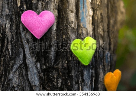 Color of heart on the wood for valentines day.