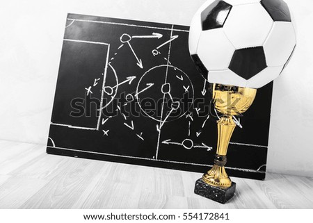 Soccer plan chalk board with formation tactic