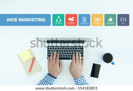 Web Marketing Concept with Icon Set