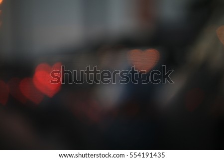 Colorful heart-shaped on black background lighting bokeh for decoration at night backdrop wallpaper blurred valentine, Love Pictures background, Lighting heart shaped soft at night abstract