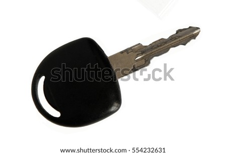 Black Car key isolated on white background