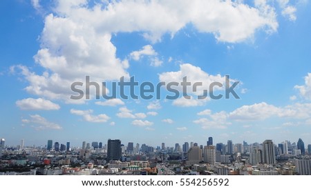 Bangkok cityscape and blue sky