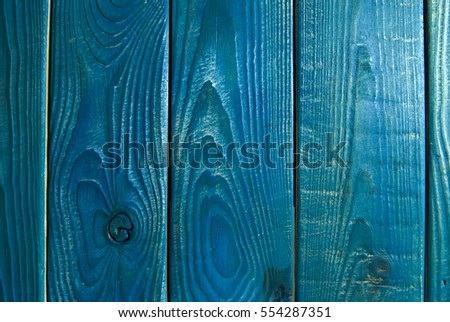 Wooden striped surface of blue color, texture or background